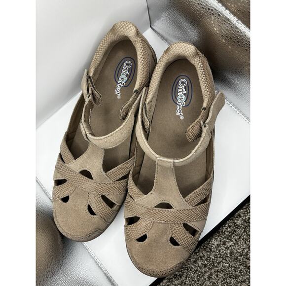 Orthofeet Women Orthopedic Leather Juno Closed-Toe Sandals Beige Sz 10.5 X-WIDE - Picture 4 of 9